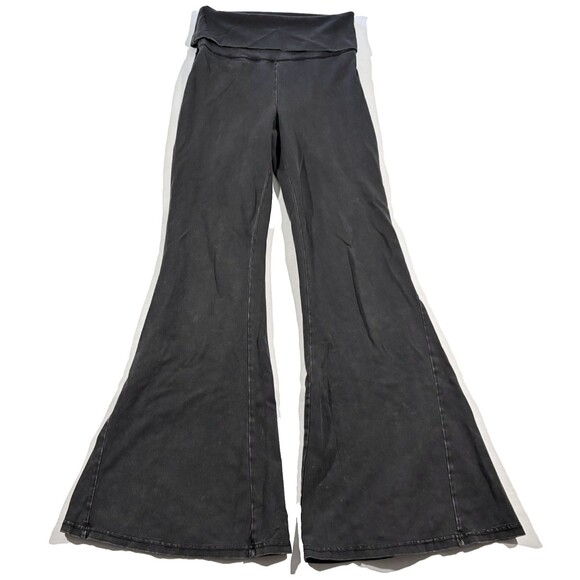 aerie Pants - OFFLINE By Aerie OG Foldover High Rise Waisted Super Flare Legging Pants Gray M